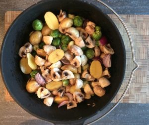 Gemüsebett Krustenbraten