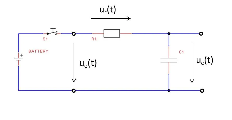 Differentialgleichung Kondensatorspannung: Schaltung